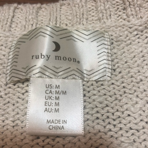 RUBY MOON Open Front Long Sweater Cardigan Ivory - Picture 4 of 6